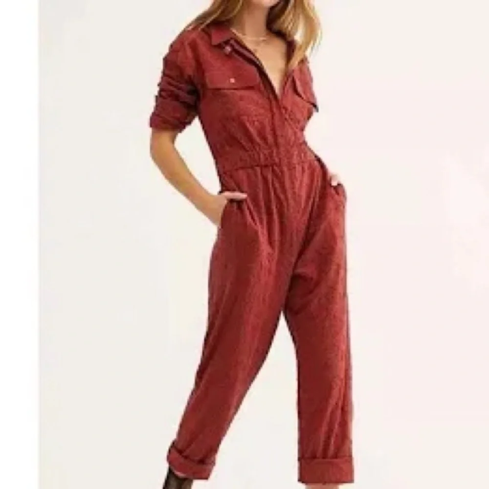 NWT Free People Set The Tone Eyelet Jumpsuit, Size 2